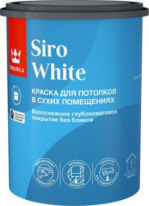 Краска для потолков, Siro White, глубокоматовая, база A, белая, 0,9 л 4601541202968