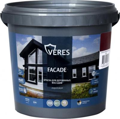 Краска для деревянных фасадов Facade, акриловая, матовая, 0,9 л, спелая вишня – фото 1