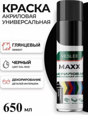 MAXX Чёрный глянцевый RAL 9005 краска в баллончике – фото 1