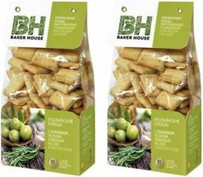 Baker House Хлебцы Baker House Итальянские с семенами тыквы, оливковым маслом и морской солью 250 г – фото 3