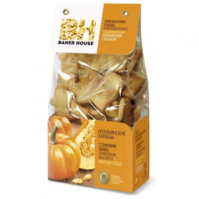 Baker House Хлебцы Baker House Итальянские с семенами тыквы, оливковым маслом и морской солью 250 г