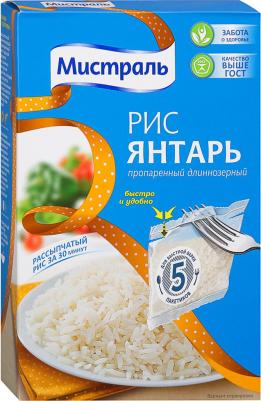 Рис "Янтарь", 5 пакетиков по 80 г