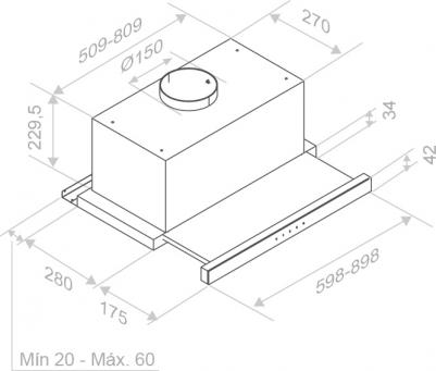 IES/60 IX Touch CT Negro 850 SEC – фото 1