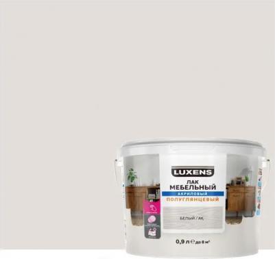 Лак для мебели акриловый цвет белый полуглянцевый 0.9 л