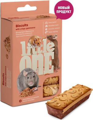 бисквиты с хрустящим гаммарусом для хомяков, крыс, мышей и песчанок, 5х7 г – фото 1