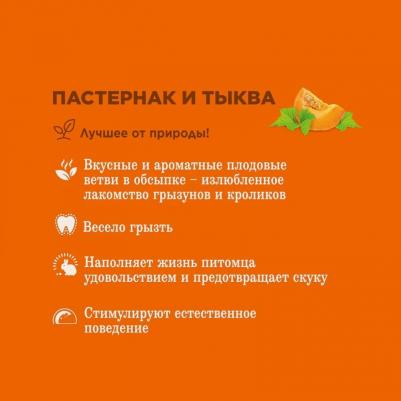 Лакомые ветви c пастернаком и тыквой. Лакомство для всех видов грызунов, 35 г – фото 8