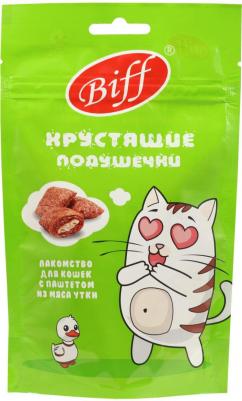 Лакомство для кошек Хрустящие подушечки с паштетом из утки, 60 г