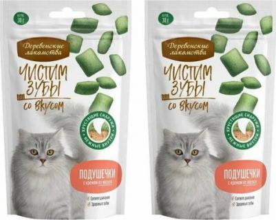 Лакомство для кошек Чистим зубы подушечки с кремом из лосося, 30 г – фото 6