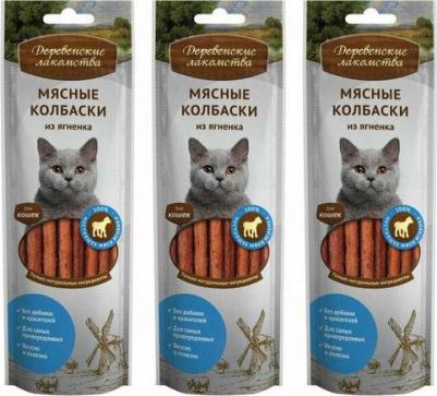 Лакомство для кошек Мясные колбаски из ягненка 45г – фото 15