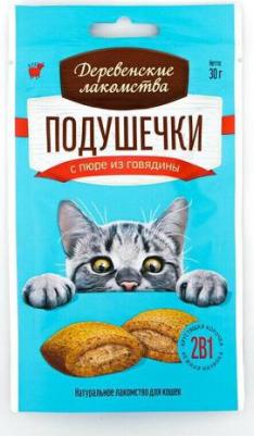 Лакомство для кошек Подушечки с пюре из говядины 30г – фото 10
