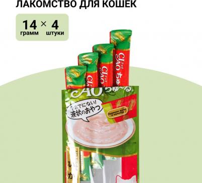 ЧАО ЧУРУ Лакомство для кошек пюре, куриное филе, кальмар, 4х14 г – фото 15