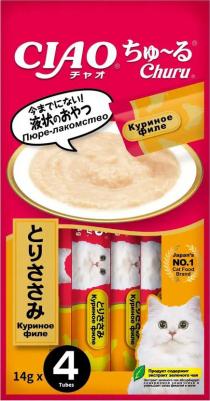 Лакомство ЧАО чуру для котят пюре с курицей 4*14г – фото 3