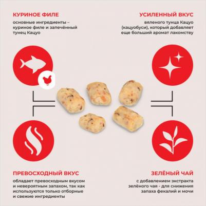 лакомство Churu Bee Запеченные трубочки для кошек Куриное филе и запечённый тунец Кацуо 10г * 3шт – фото 2