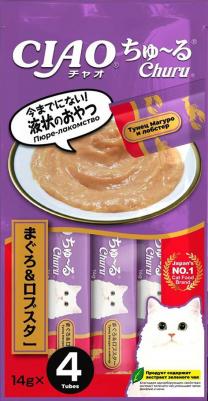 Лакомство-пюре Тунец магуро и лобстер (4x14 гр.) для кошек Churu