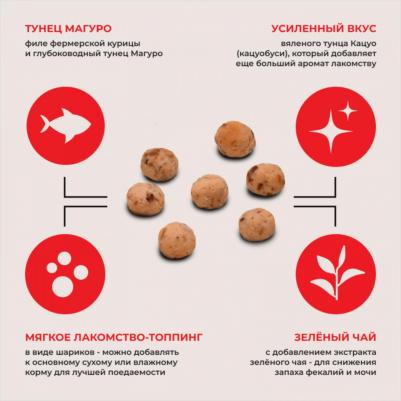 лакомство-топпинг для кошек CIAO CHURU Ball Тунец Магуро (10г * 3 шт) – фото 12