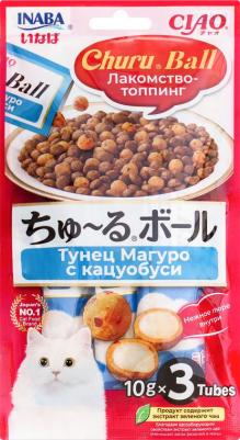 лакомство-топпинг для кошек CIAO CHURU Ball Тунец Магуро с кацуобуси – фото 6