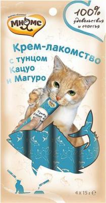 Крем-лакомство для кошек (Тунец Кацуо и Магуро, 15 г. х 4 шт.)