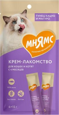 Крем-лакомство для кошек (Тунец Кацуо и Магуро, 15 г. х 4 шт.) – фото 16