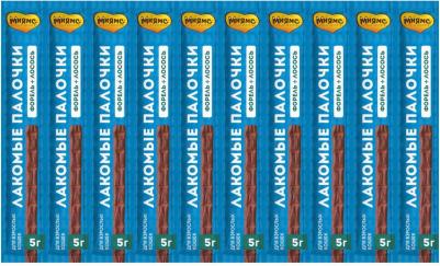 Лакомство для кошек "Лакомые палочки", с форелью и лососем - 10 шт х 5 г для взрослых с лососем Австрия 1 уп. х 1 шт. х 0.05 кг – фото 1