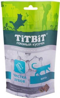 Хрустящие подушечки для кошек с мясом утки для чистки зубов