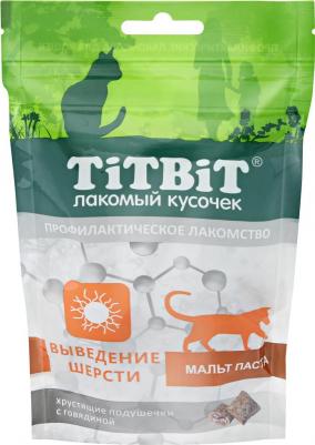 Лакомство Подушечки хрустящие с говядиной выведение шерсти для кошек 60 г – фото 11