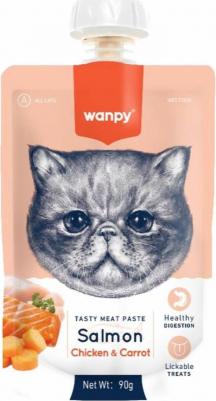 Лакомство для кошек Cat Мясной мусс из лосося и курицы с морковью 90г