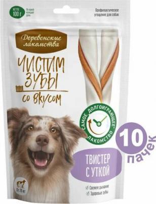 Чистим зубы 100 г для собак от 20 кг твистер с уткой – фото 2
