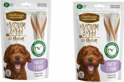 Чистим зубы 90 г для собак от 10 кг до 20 кг твистер с уткой – фото 3