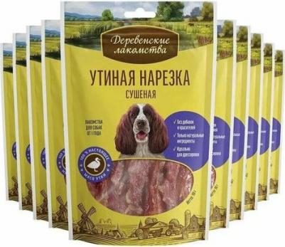 для собак Утиная нарезка сушеная ( 90гр х 10 шт) – фото 1