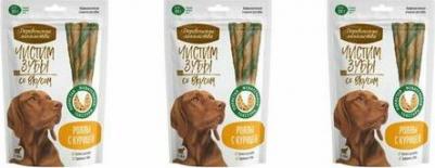 Лакомство для собак Чистим зубы роллы с курицей, 100 г – фото 1