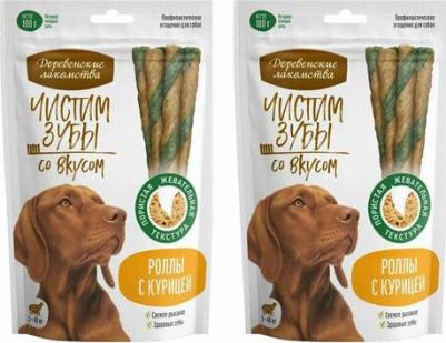 Лакомство для собак Чистим зубы роллы с курицей, 100 г – фото 2