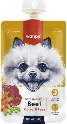 Лакомство для собак Мясной мусс из говядины и моркови с горохом 90г