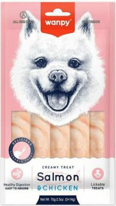 Лакомство для собак Нежное пюре, лосось, курица, 70 г