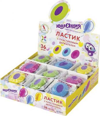 Ластик / резинка стирательная / стерка канцелярская для карандаша Комплект 36 штук, размер ластика 50х33х8мм, пластик. держатель, 880451 – фото 1
