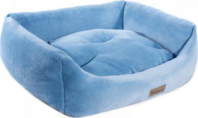 Лежанка для животных Василёк прямоугольная медиум, голубая 52х45х17см – фото 1