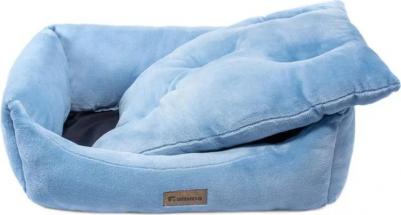 Лежанка для животных Василёк прямоугольная медиум, голубая 52х45х17см – фото 2