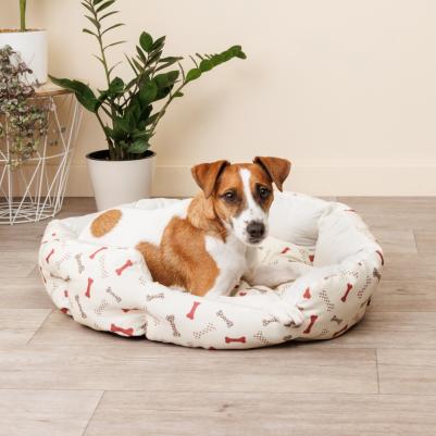 Лежак для собак и кошек Косточки, 60х50 см, бежевый – фото 3