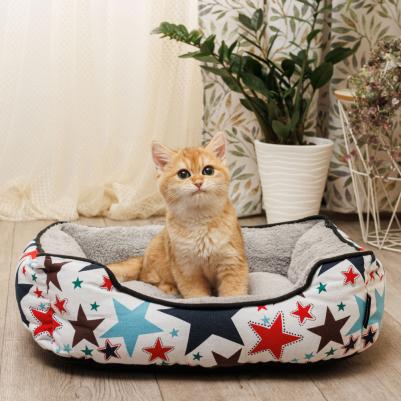 Лежак для собак и кошек Звезды, 50х40х14 см, серый – фото 6