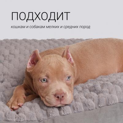 Подушка для кошек и собак мелких и средних пород, 60х50х9 см, серая – фото 3