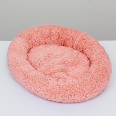 Лежанка для собак и кошек "Уют", мягкий мех, 45 х 35 х 11 см, розовая – фото 2