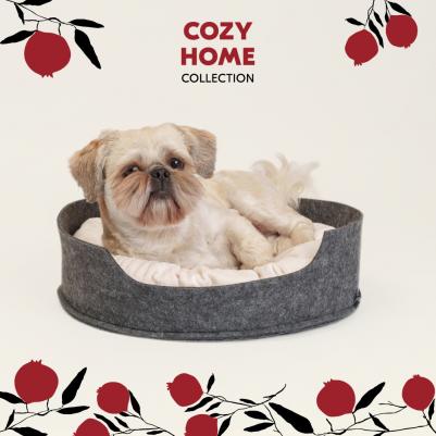 Cozy Home Лежак для кошек и собак мелких пород Фетр, 49х49х14 см, серый