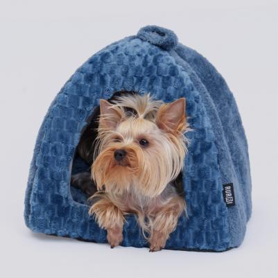 Дом для кошек и собак мелких пород, 35х35х30 см, синий