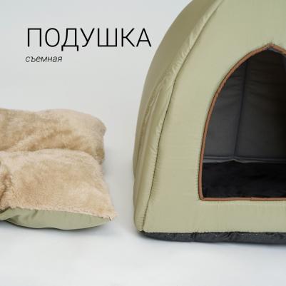 Дом для кошек и собак мелких пород, 40х40х35 см, зеленый – фото 2