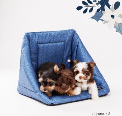 Дом-трансформер (3 в 1) для собак и кошек, 38х38х37 см, синий – фото 7