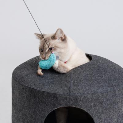 Дом-трансформер из войлока для кошек и собак, 46х46х30 см, серый – фото 1
