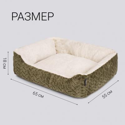 Лежак для кошек и собак, 65х55x18 см, серый – фото 7