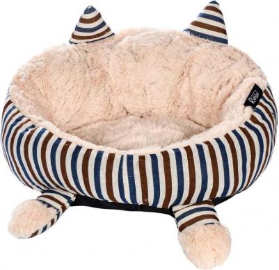 Лежак для кошек и собак мелких и средних пород, 40x17 см, бежевый в полоску