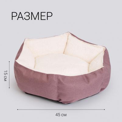 Лежак для кошек и собак мелких и средних пород, 45х45х15 см, цвет в ассортименте – фото 7