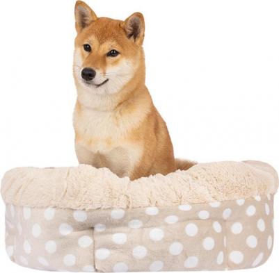 Лежак для кошек и собак мелких и средних пород, 60х24 см, горох бежевый – фото 3