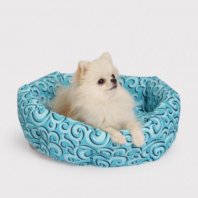 Лежак для кошек и собак мелких пород Коринф, 49х45х16 см, бирюзовый